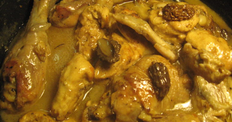 Poulet de luxe Marsillon aux morilles et au vin jaune