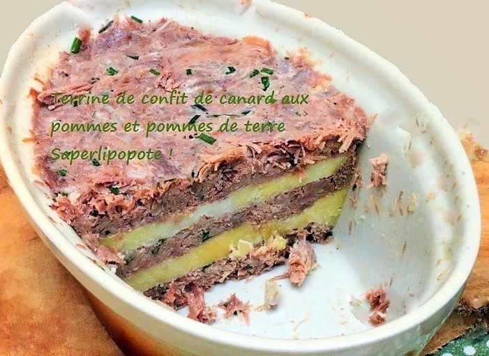 Terrine express de confit de canard aux pommes