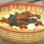 Ethiopie Injera Mesob(table) garnie